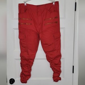 Mens Blac Lacquer Red Pants Size L